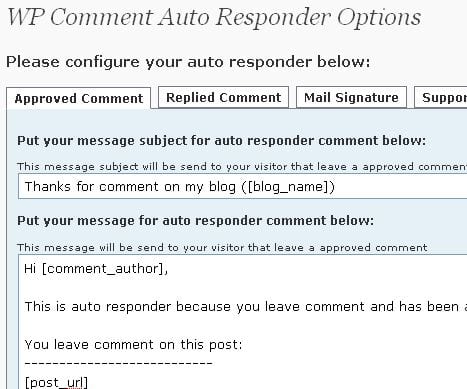 Wordpress Comment Auto Responder Plugin