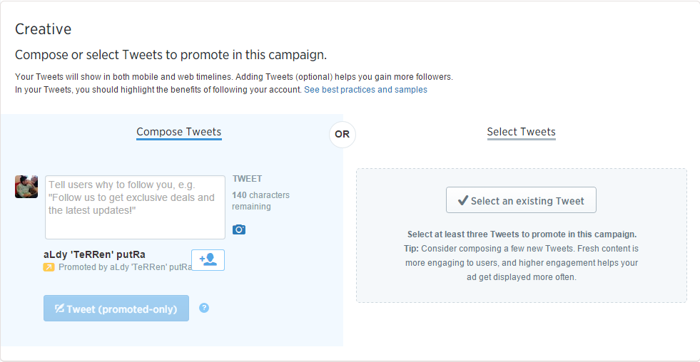 Memasang Iklan twitter Ads
