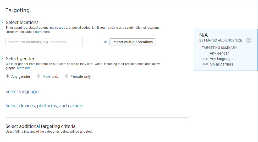 Targeting Twitter Ads