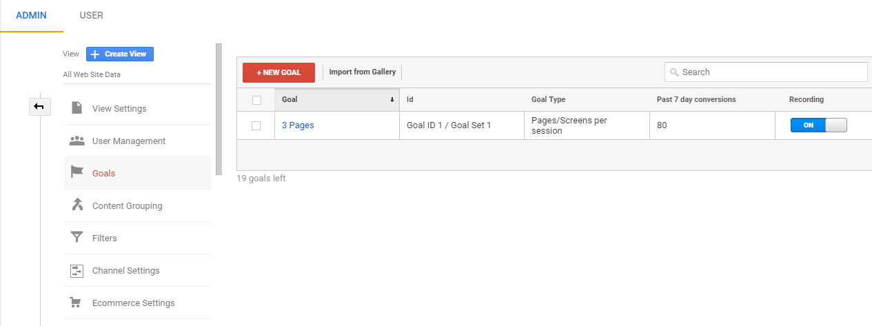 Goal ID Setup