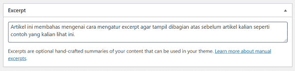 Cara Mengatur Excerpt