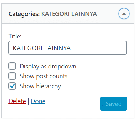 Widget Kategori Wordpress