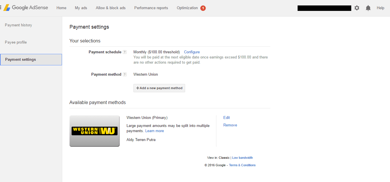 Pembayaran Google Adsense