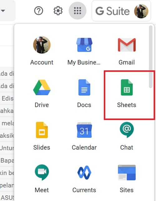 Membuka File Google Sheet Melalui Email